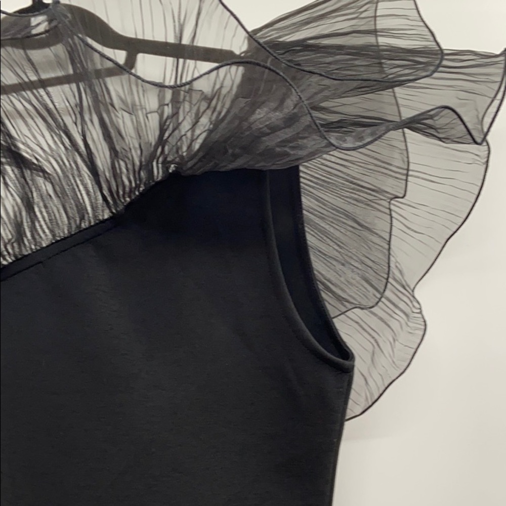Zara organza asymmetrical black mini dress - Picture 9 of 16